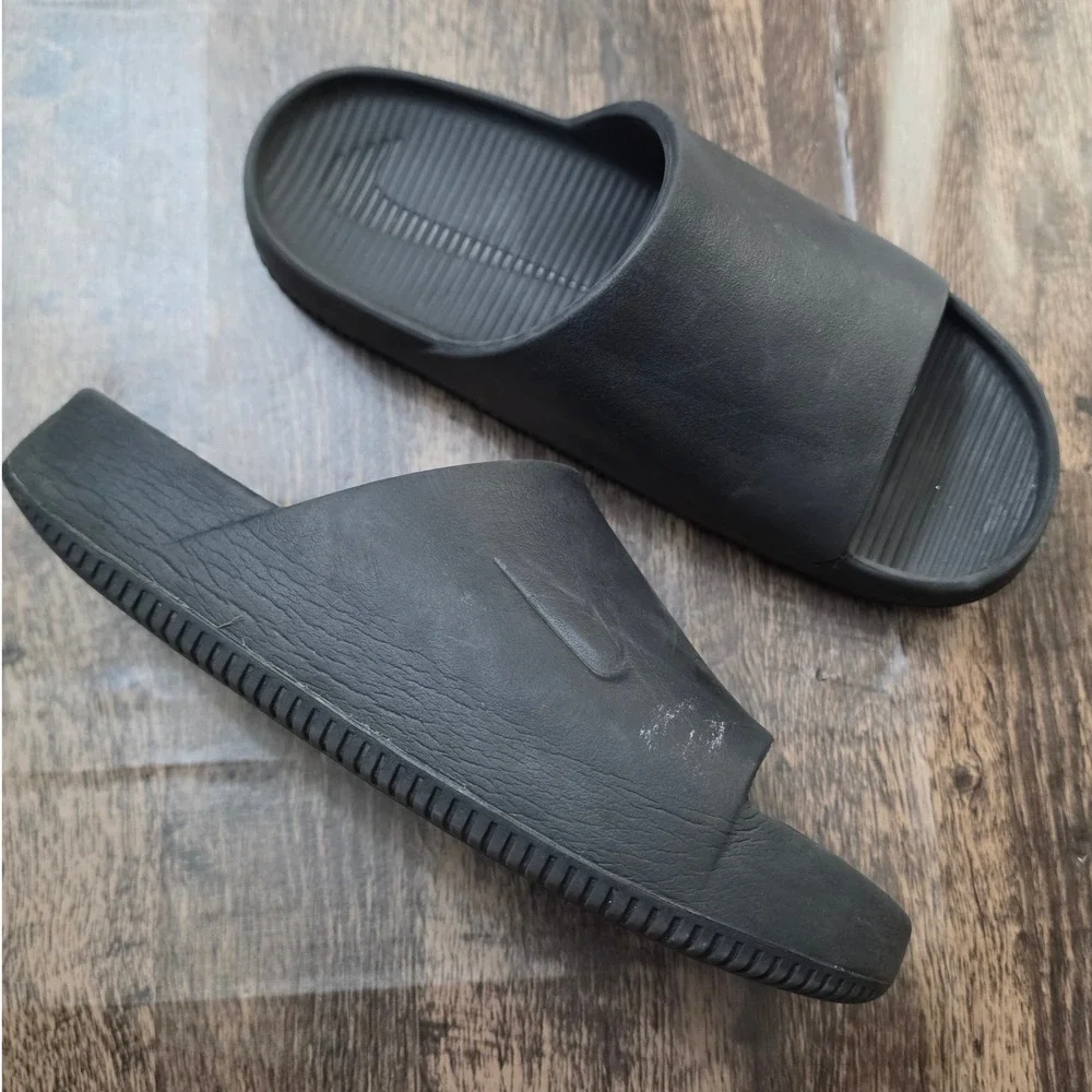 NIKE Calm Slides Men Size 13 Black Foam Slip On Sandals DX4816-001